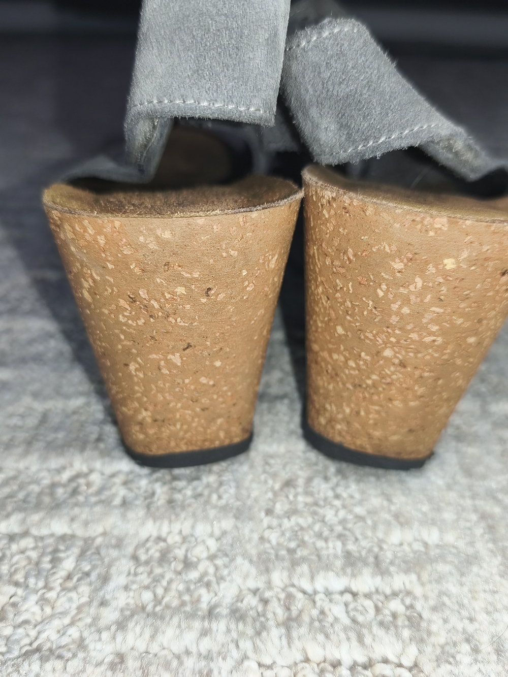 A.Gianetti Womens Sandals Size 10 Gray Leather Made In Italy Open Toe Wedge Heel - Picture 8 of 11